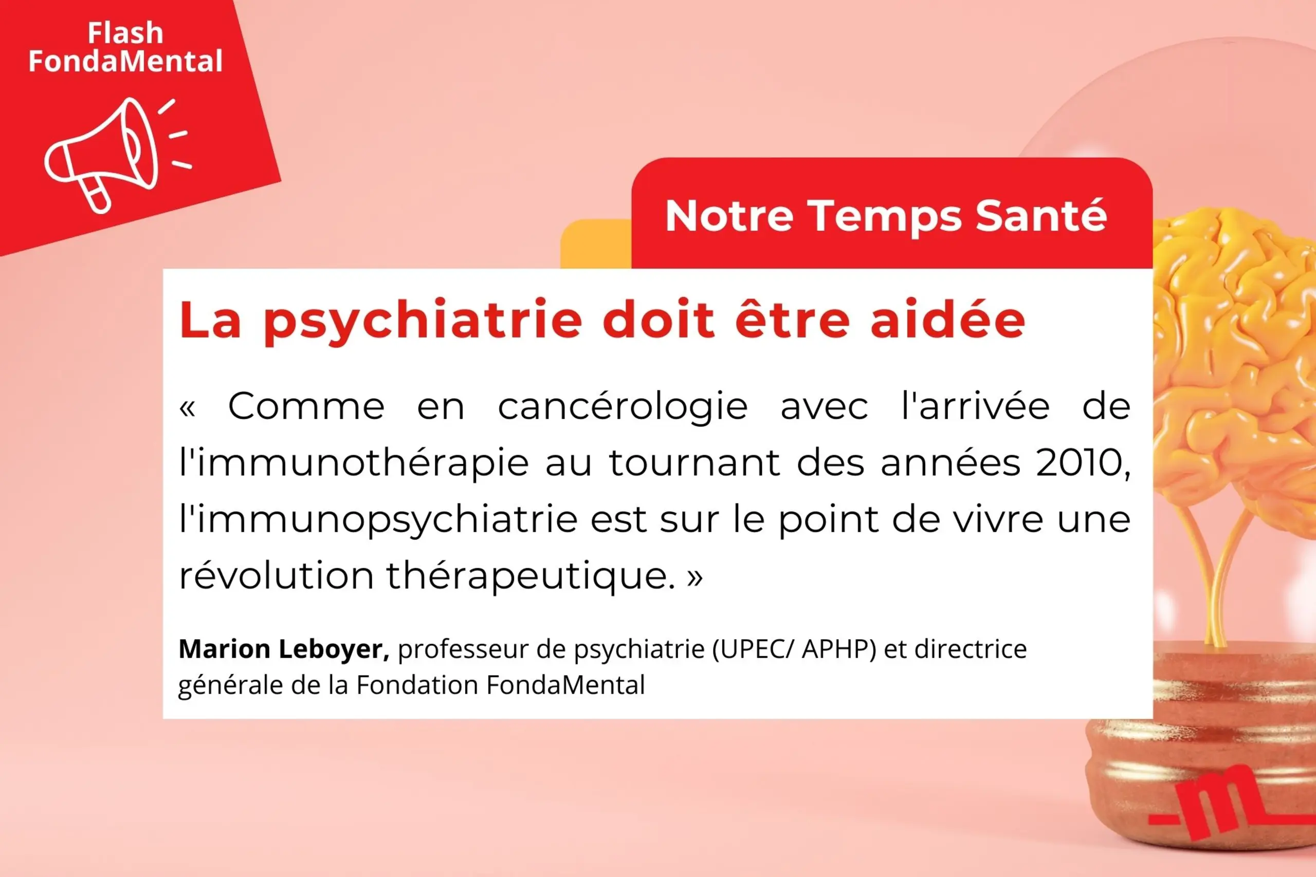 Notre Temps Santé : La psychiatrie doit être aidée