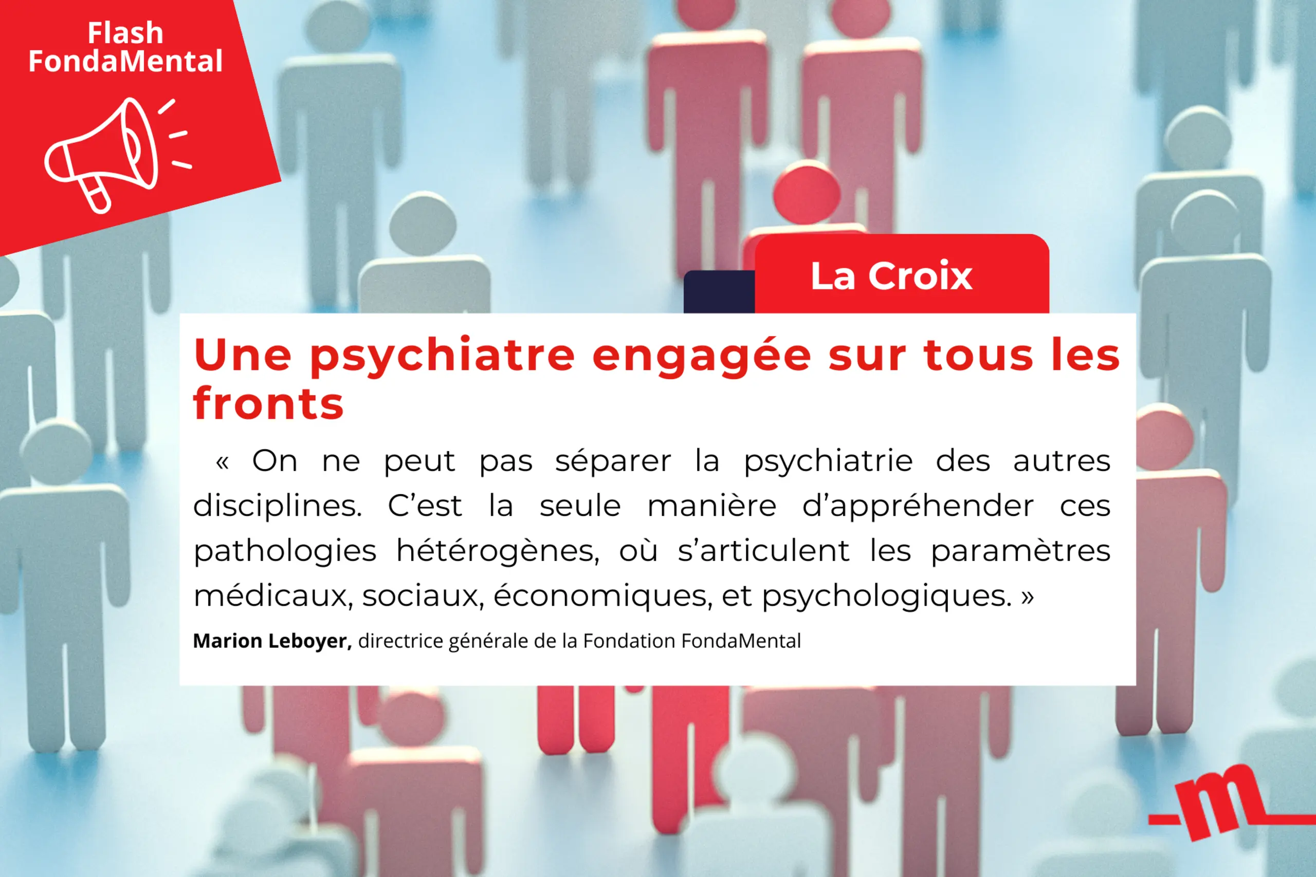 La Croix : Une psychiatre engagée sur tous les fronts