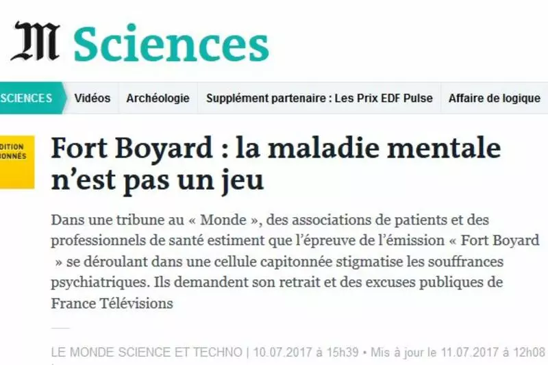 Le Monde Sciences - Fort Boyard : l'indignation !